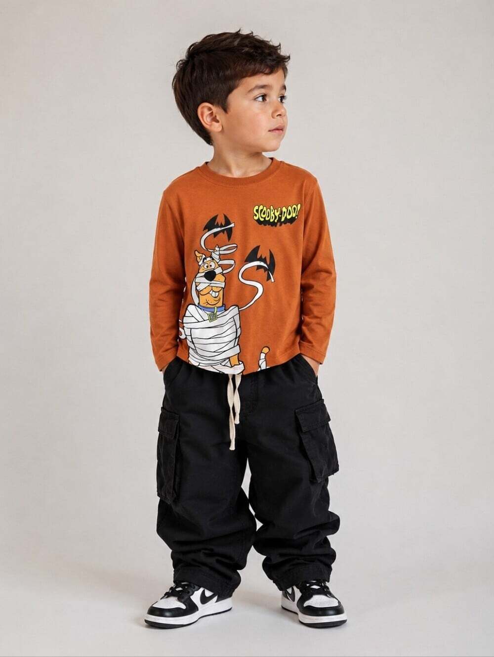 Zara Kids Scooby-Doo Mummy Long Sleeve Shirt Halloween Brown 3-4 Years